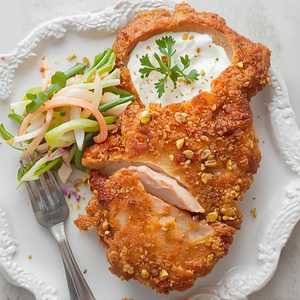 Pistachio Crusted Pork Tomahawk Schnitzel