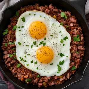 Homemade Corned Beef Hash & Eggs