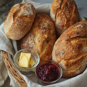 TOAST BASKET WITH BUTTER & JAM