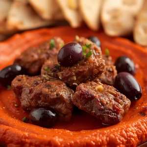 LAMB AND HUMMUS PLATE
