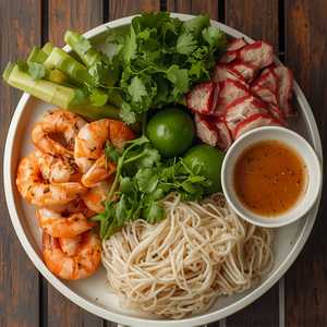 SHRIMP CAKE, SLICED PORK & RICE PAPER