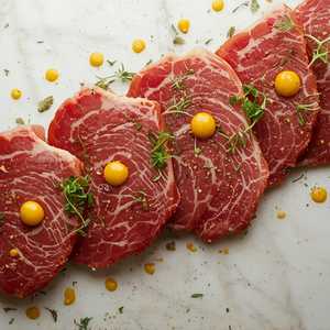 Wagyu Tataki A5, Japanese Mustard & Truffle