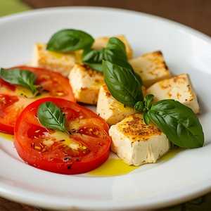 Tomato Tofu Caprese Salad