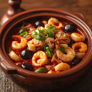 Szechuan Style Seafood Eggplant Casserole