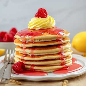 Freshly Griddled Lemon Poppy Pancakes