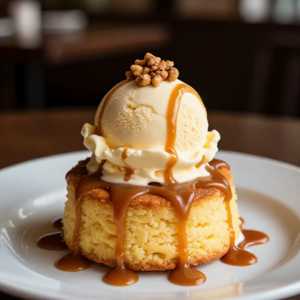 Butter Cake with Butter Pecan Ice Cream