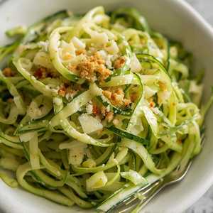 Shaved Zucchini Caesar, Parmesan, Garlic Breadcrumb