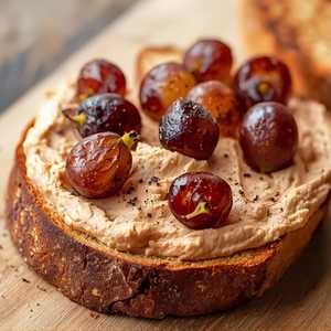 Chicken Liver Toast, Local Grapes, Black Pepper