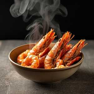 Crevettes Tiedes a l'Huile d'Olive