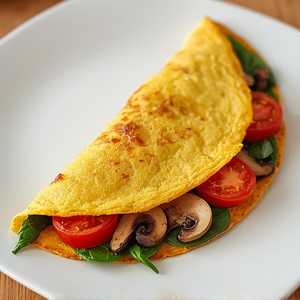 Fresh Spinach, Mushroom and Tomato Omelette