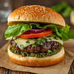 Pesto Mushroom Burger