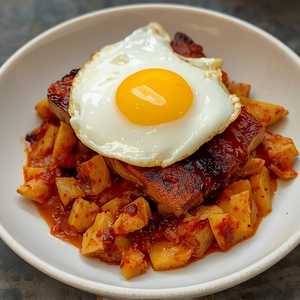 Soy Braised Crispy Pork Belly Hash