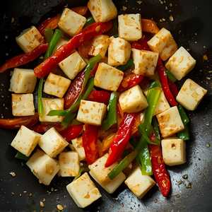 Fresh Bean Curd with Three Peppers