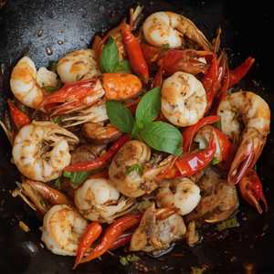 Pad Cha Khee Mao Seafood