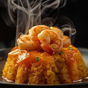 Mofongo con Camarones Al Ajillo