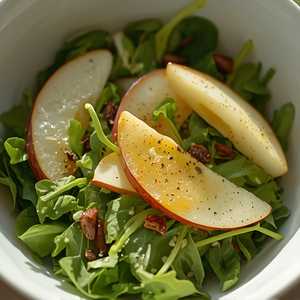 Organic greens, pears, sherry vinaigrette