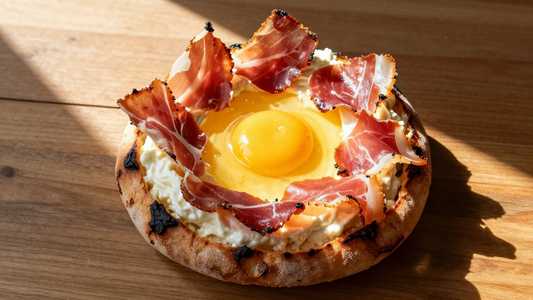 Farm Egg & Mascarpone Pizza