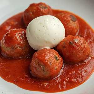 Wagyu Meatballs with Melted Burrata Cheese