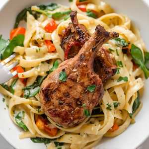 Grilled Lamb Chop Pasta