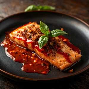 Crispy Salmon with Basil