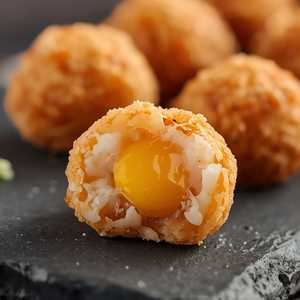 Shrimp Balls Stuffed with Salted Duck Egg Yolk
