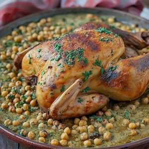 Whole Baby Chicken, Chickpeas & Yuzu