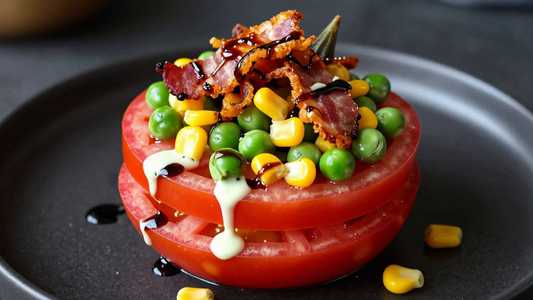 Hot and Hot Heirloom Tomato Salad (Appetizer)