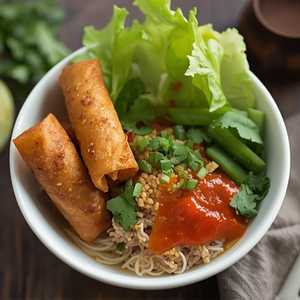 BÚN GÓI CUỐN CHAY HOẶC BÚN CHẢ GIÒ CHAY