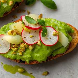 Pea Hummus Crostini