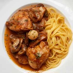 Chicken Thigh Coq-au-Vin with Butter Noodles
