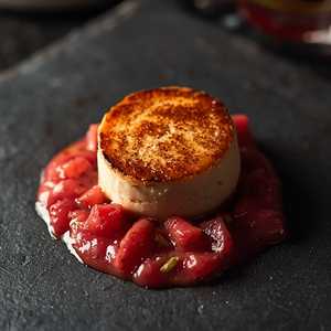 Pan Seared Foie Gras with Rhubarb