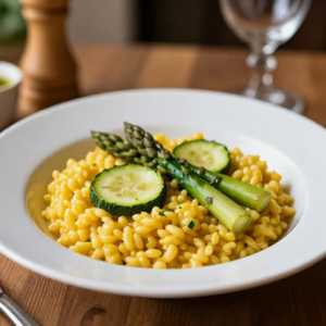 RISOTTO ASPARAGI ZUCHINI ZAFFERANO