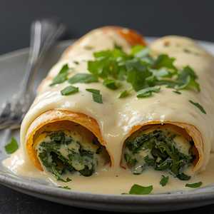 Spinach and Jack Blanco Enchilada
