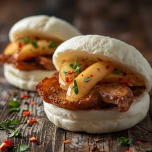 pork belly + panko apple bao