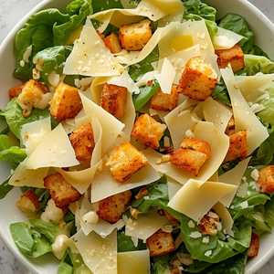 Caesar dressed leaves of Romaine