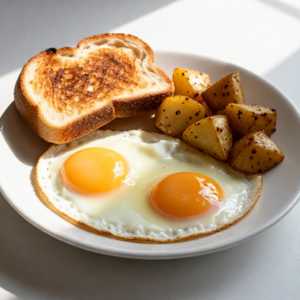 Three Eggs With Toast