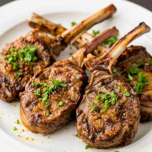 Mint Gremolata and Honey Crusted Double Cut Lamb Rib Chops* (4)