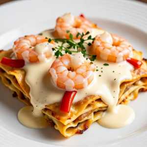Lasagna Peperone Rosso, Gambero e Carciofo