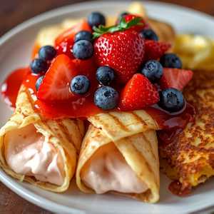 Berry Vanilla Crepe Breakfast