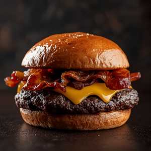 Triple Wagyu Burger With Maple Beef Bacon