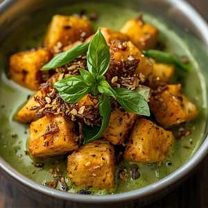 Crispy Tofu in Green Curry