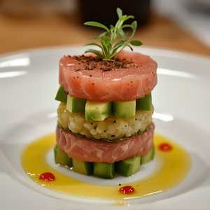 Tartare de thon Bagatelle, avocat, vinaigrette au piment d'Espelette