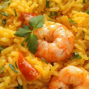 ARROZ AMARILLO CON CAMARONES