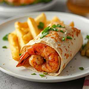 Shrimp Kathi Roll