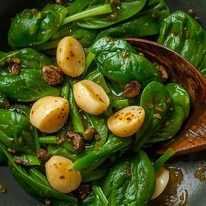 Sautéed Spinach with Garlic Confit
