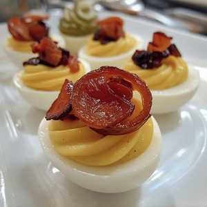 BACON JAM DEVILED EGGS