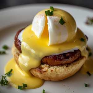 Lao Sausage Eggs Benedict
