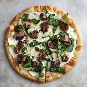 Spinach and Wild Mushroom Pizza