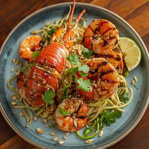 Pad Thai Grilled Lobster Tail & Shrimp