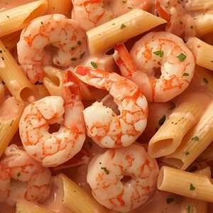 Penne with "Cream Rosa" Sauce with Shrimp